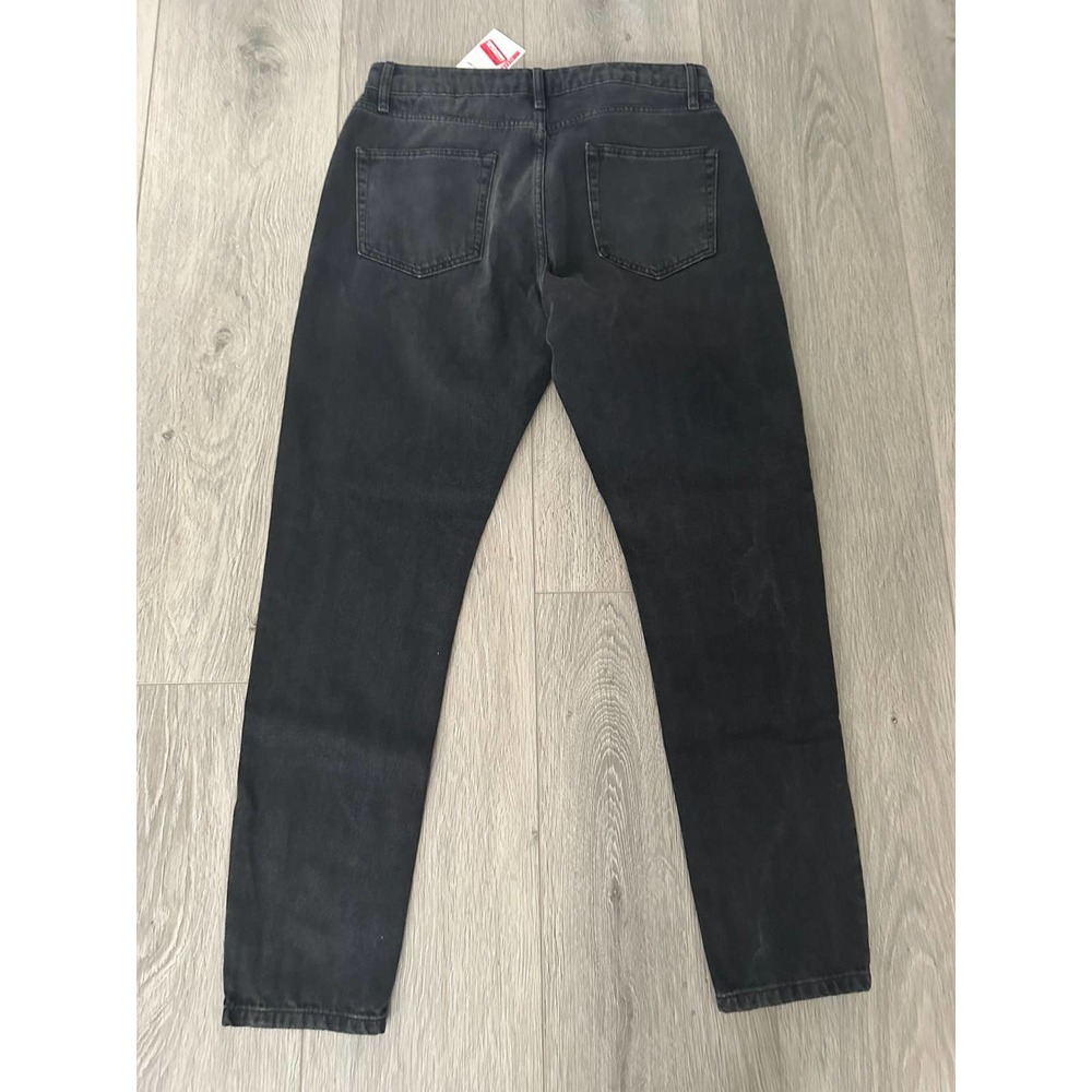 Topman Tapered front seam jeans in washed black - Picture 11 of 12